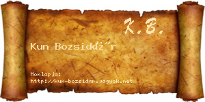Kun Bozsidár névjegykártya